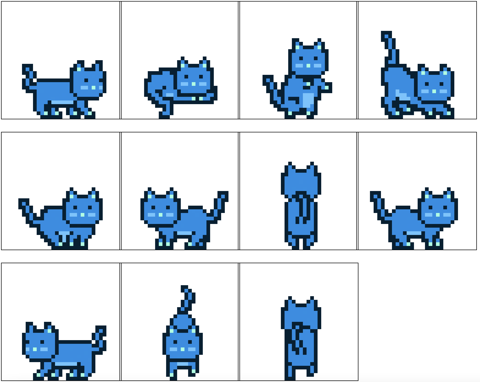 Animated MoonCat walk cycle designed and built by community members