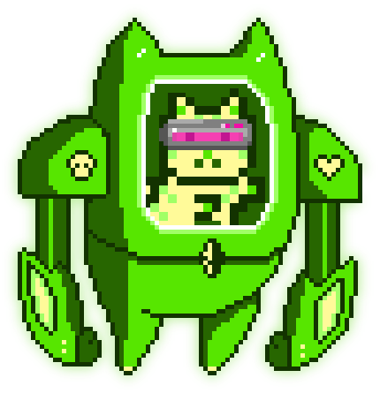 MoonCat #0 wearing the Mecha II accessory